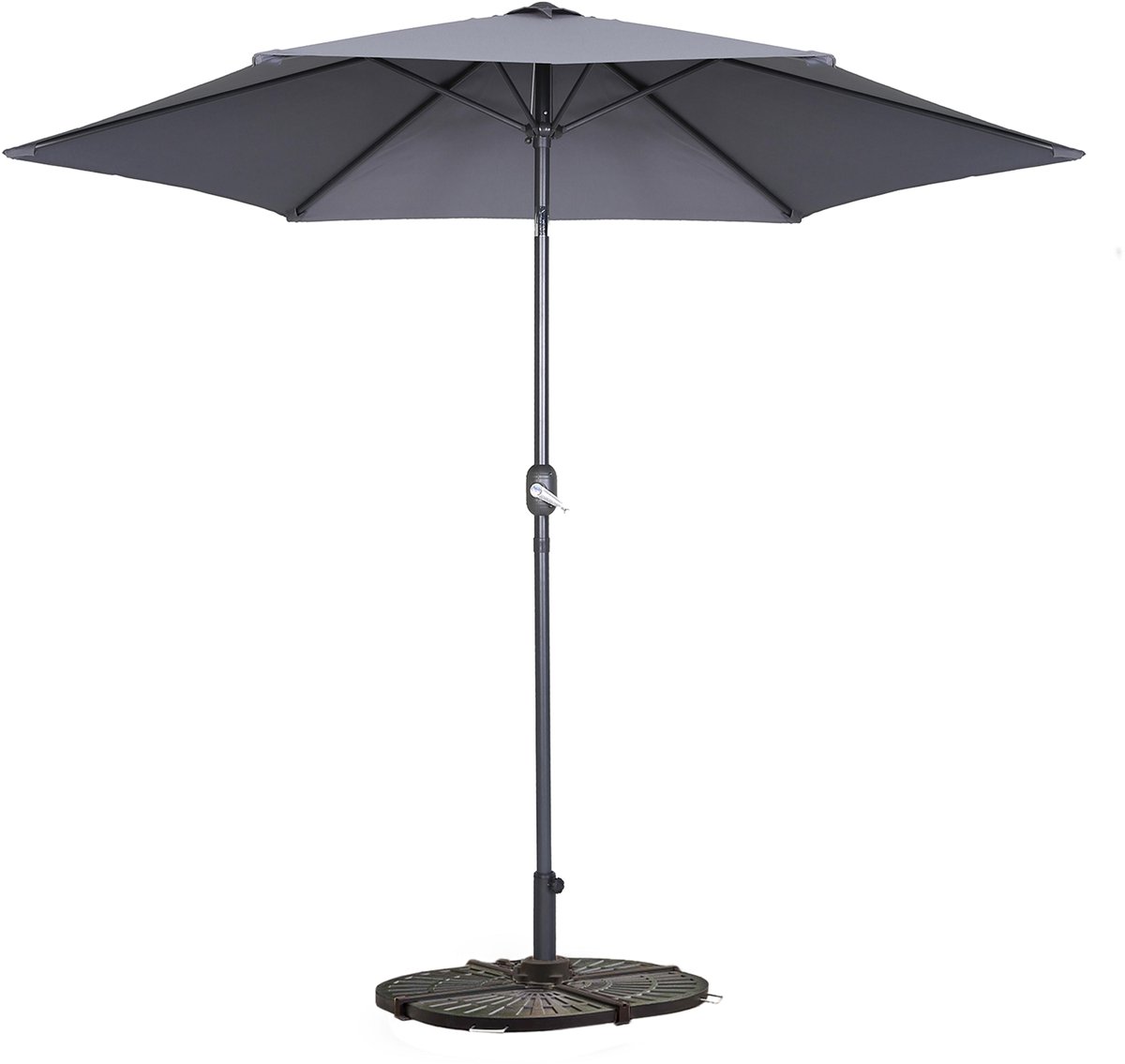 Oviala 3m Rectangular Tilt Parasol with 4 Grey Weight Plates