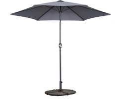 Oviala - Kantelbare rechte parasol van 3m met 4 grijze gewichtplaten - Matera