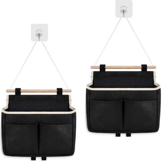 Gaomoeny Hangende tas voor aan de muur, hangende opbergtas, opvouwbare hangtas, organizer met 3 vakken, voor badkamer, kinderkamer, slaapkamer (bruin