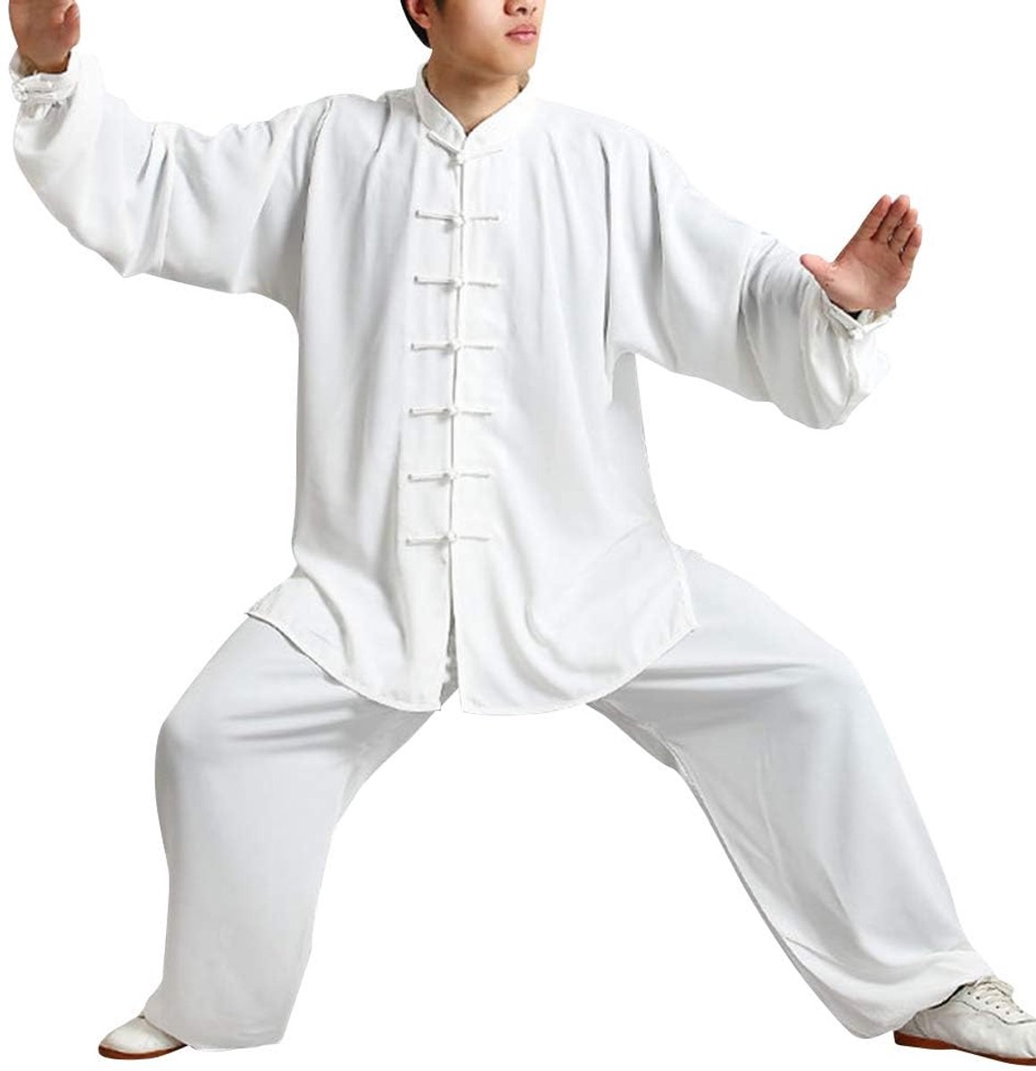 Senza Marchio FNEDYHK Tai Chi uniforme kleding vechtsportsets Chinese traditionele skleding Shaolin Kung Fu Wing Chun katoenen trainingskleding B XS