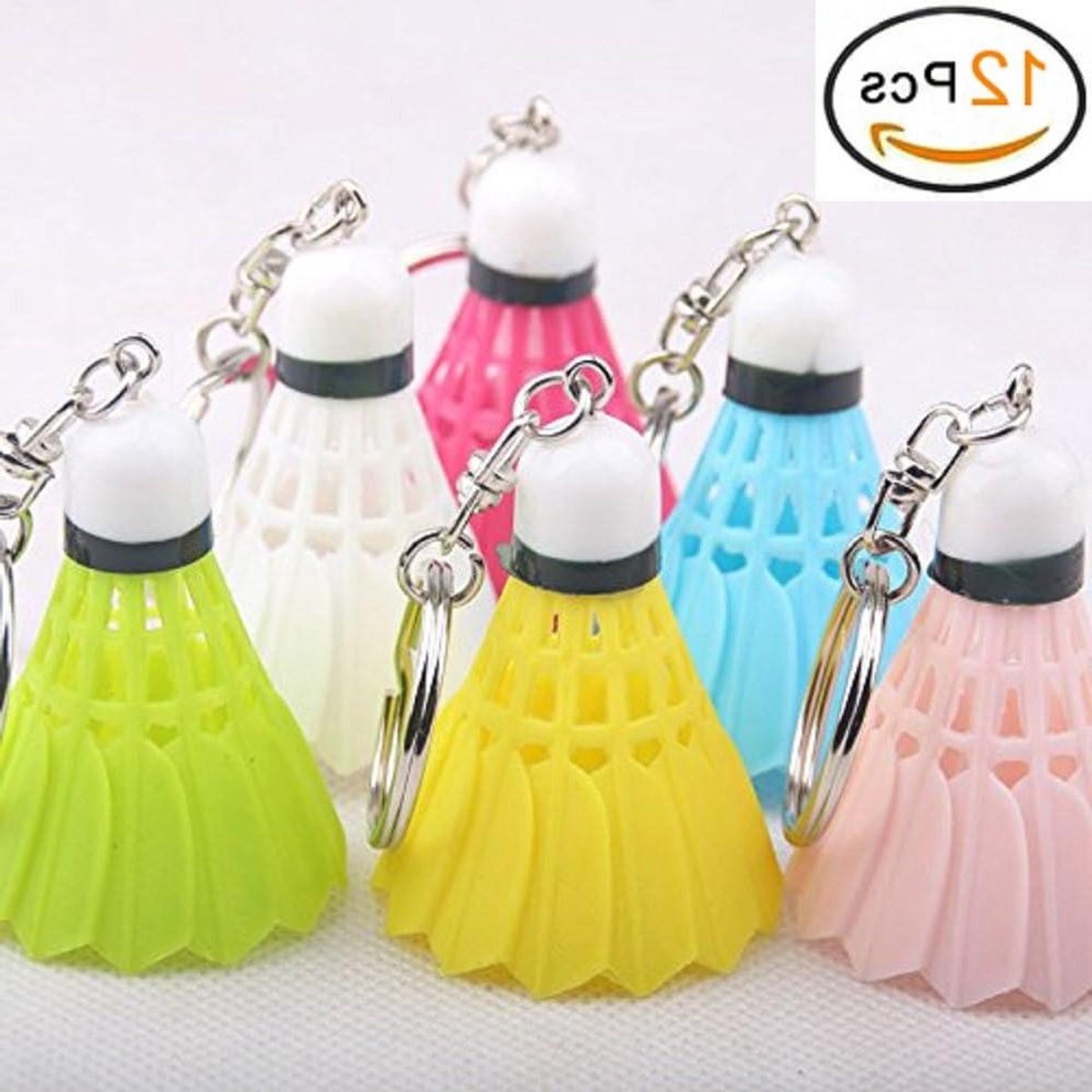 Kleurrijke badminton sleutelhanger mini-hanger voor sportliefhebbers/12 stuks