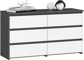 Ladekast CL100 met 6 Lades / AKORD Furniture Factory / Grafietgrijs - Wit / 100 x 57 x 35 cm