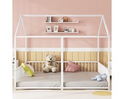 Gutent Kinderbed-Metalen Bed-90*200 cm-Maatloos-Huisstijl-Dubbelbed Design-Wit
