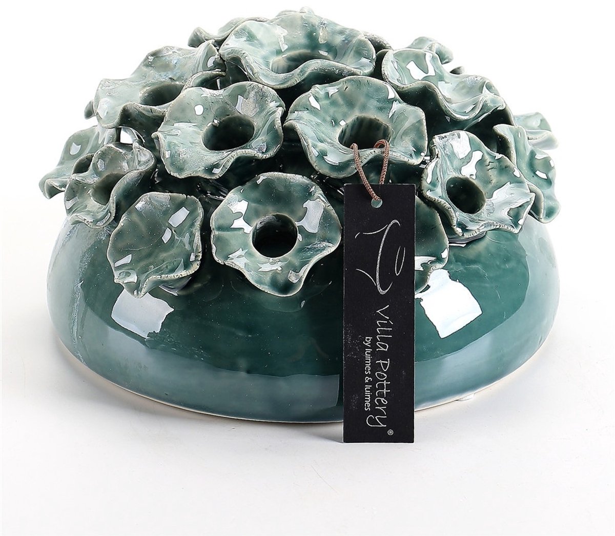 Villa Pottery Blauwe Bloemen Tuitvaas Suus D18xH11