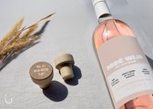 "Veux-tu devenir marraine ?" - Set pour vin rosé - Questions sur le compteur de cadeaux - Étiquette de bouteille de vin avec bouchon à vin