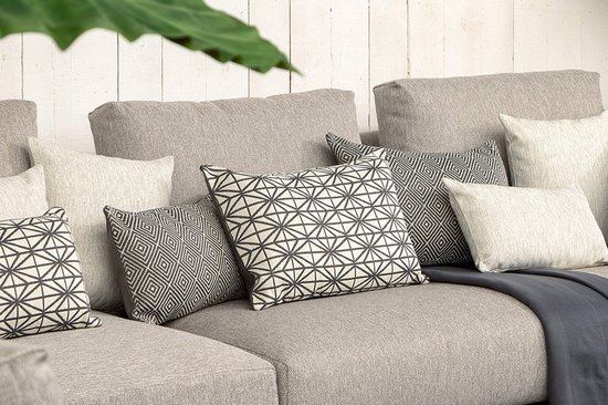 Dutch Décor NISA - Coussin d'extérieur 40x60 cm - déperlant et UV-résistant - Charcoal Gray - Anthracite