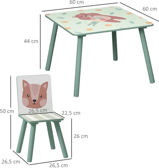 Kindertafel met stoeltjes - Kinderstoel - Kindertafel - Meubels kinderkamer van Merkloos — afbeelding 5