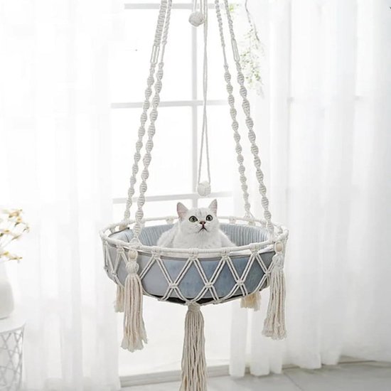 Hamac pour chat Tricot à la main - Nids pour chats suspendus - Lit Swing pour animaux de compagnie - Chats de grande taille