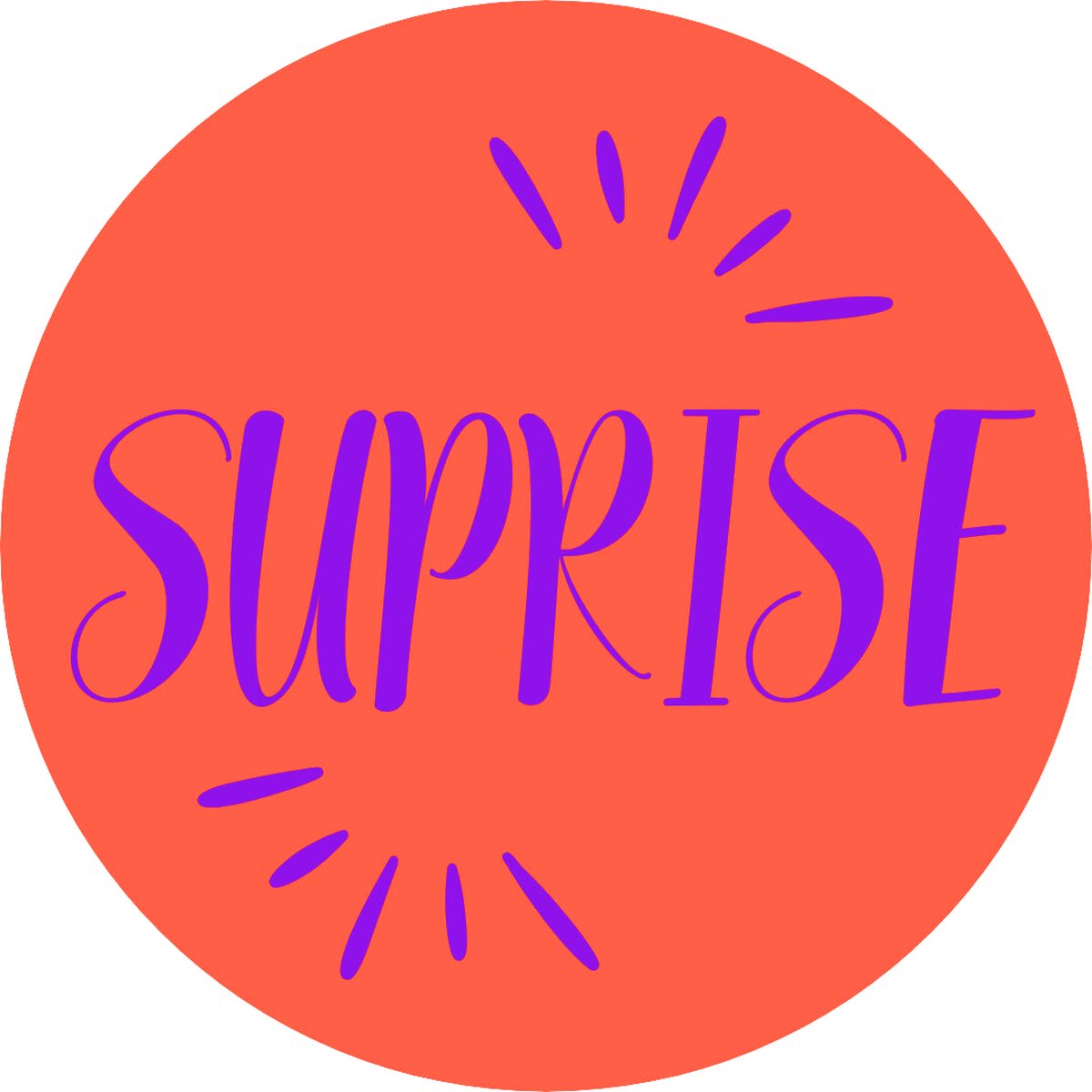 Stickers - "SUPRISE" - 39mm - 250 Stuks - Rood / Metallic Blauw - Serie (Neon Vibes) - Sluitsticker - Etiketten - Stickers Bullet Journal - Volwassenen / Kinderen - Cadeaus - Decoratie