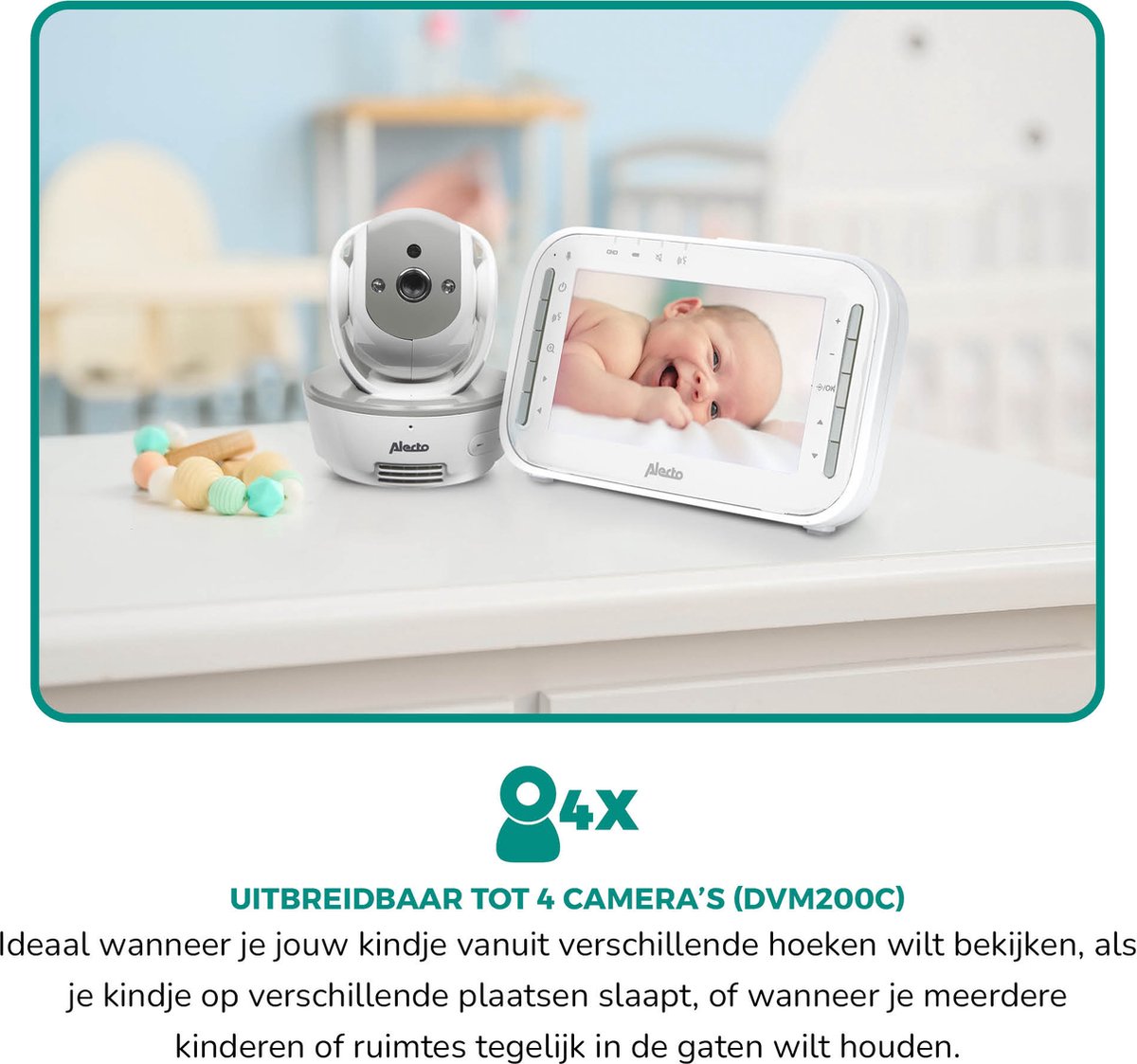 Afbeelding 3 van Alecto DVM200MGS - Babyfoon met Camera - Op afstand beweegbaar - Grijs