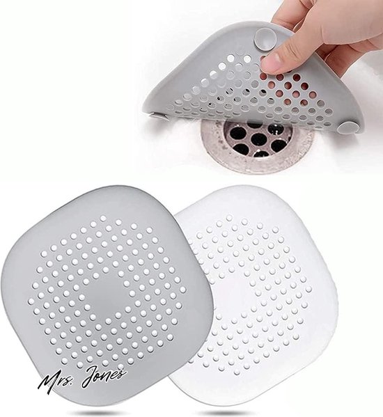 Alyvisun 2Pcs Siliconen Doucheafvoer Haarvanger met Zuignap, Opvouwbare