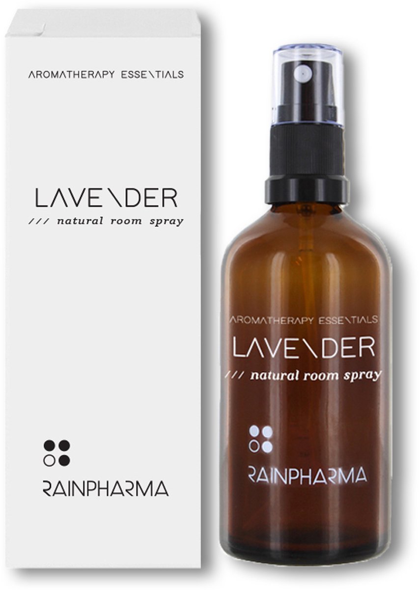 RainPharma Natural Room Spray Lavender - 100ml – Met Pure Essentiële Olie – Intense Geur – Geschikt voor Textiel – Natuurlijk Huisparfum – Interieurspray – Luxe Woonaccessoires – Luchtverfrisser – Aromatherapie Producten