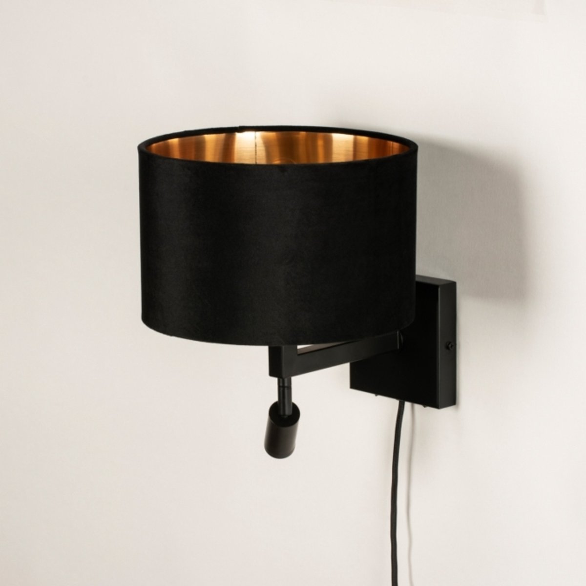 Lumidora Wandlamp 31425 - Voor binnen - SIENA - 2 Lichts - Ingebouwd LED - 1.0 Watt - 100 Lumen - 2700 Kelvin - Zwart - Goud - Metaal