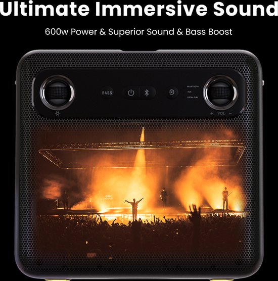 Ikarao Karaoke set voor Volwassenen - Break X2 - 2 Draadloze Microfoons - 600W - Gratis Karaoke App 6 maanden - HD scherm - Zwart — afbeelding 5