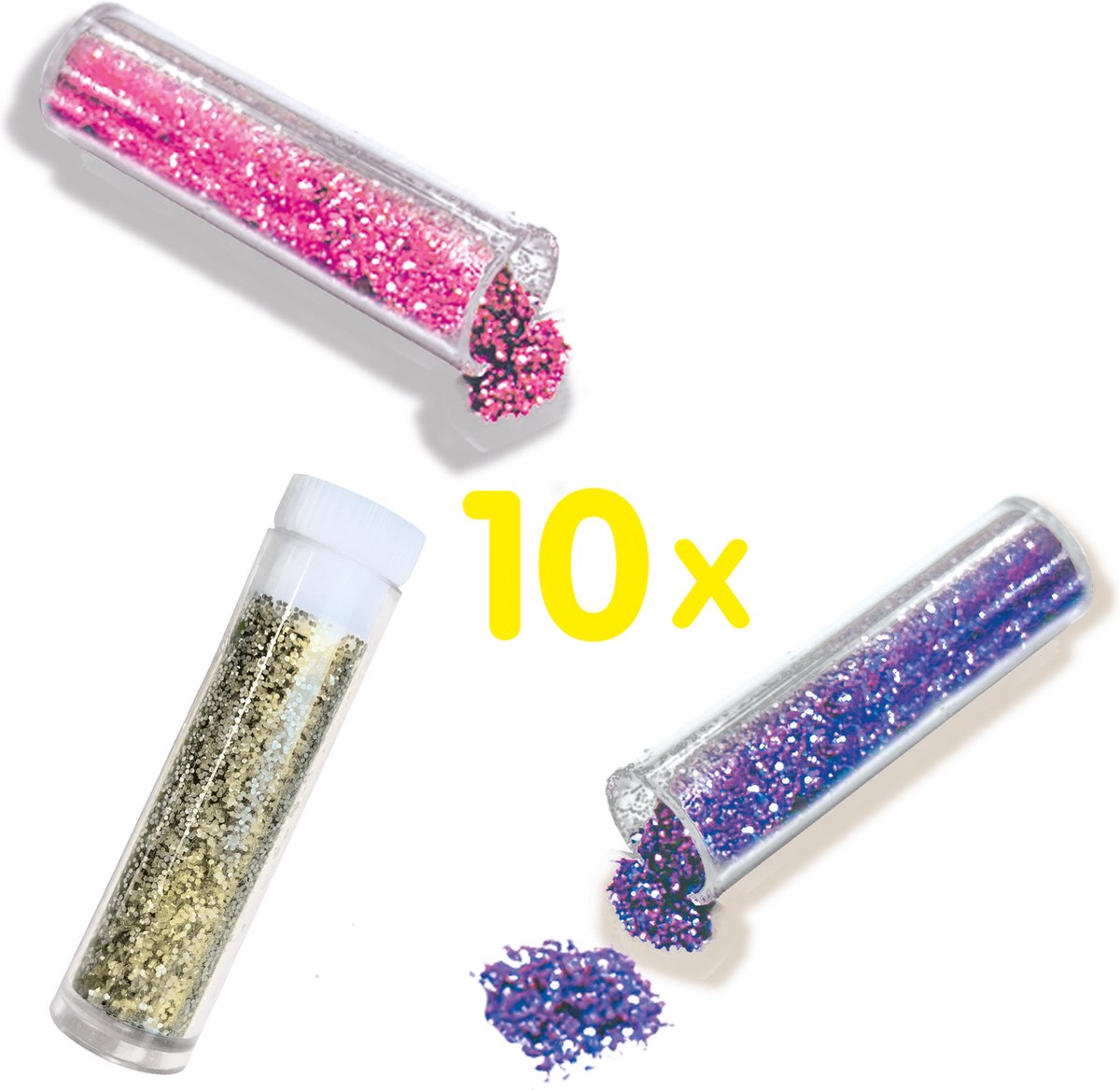 SES Creative - Biologisch afbreekbare glitters - 10 kleuren glitters - Glitters om te knutselen – glitterbuisjes - strooiglitter — afbeelding 4