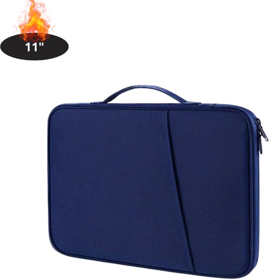 Sacoche pour ordinateur portable Livano résistante aux rayures - Housse pour ordinateur portable - Sac à dos - Sac à bandoulière - Sac de bureau - Femme et homme - 11 pouces - Blauw foncé