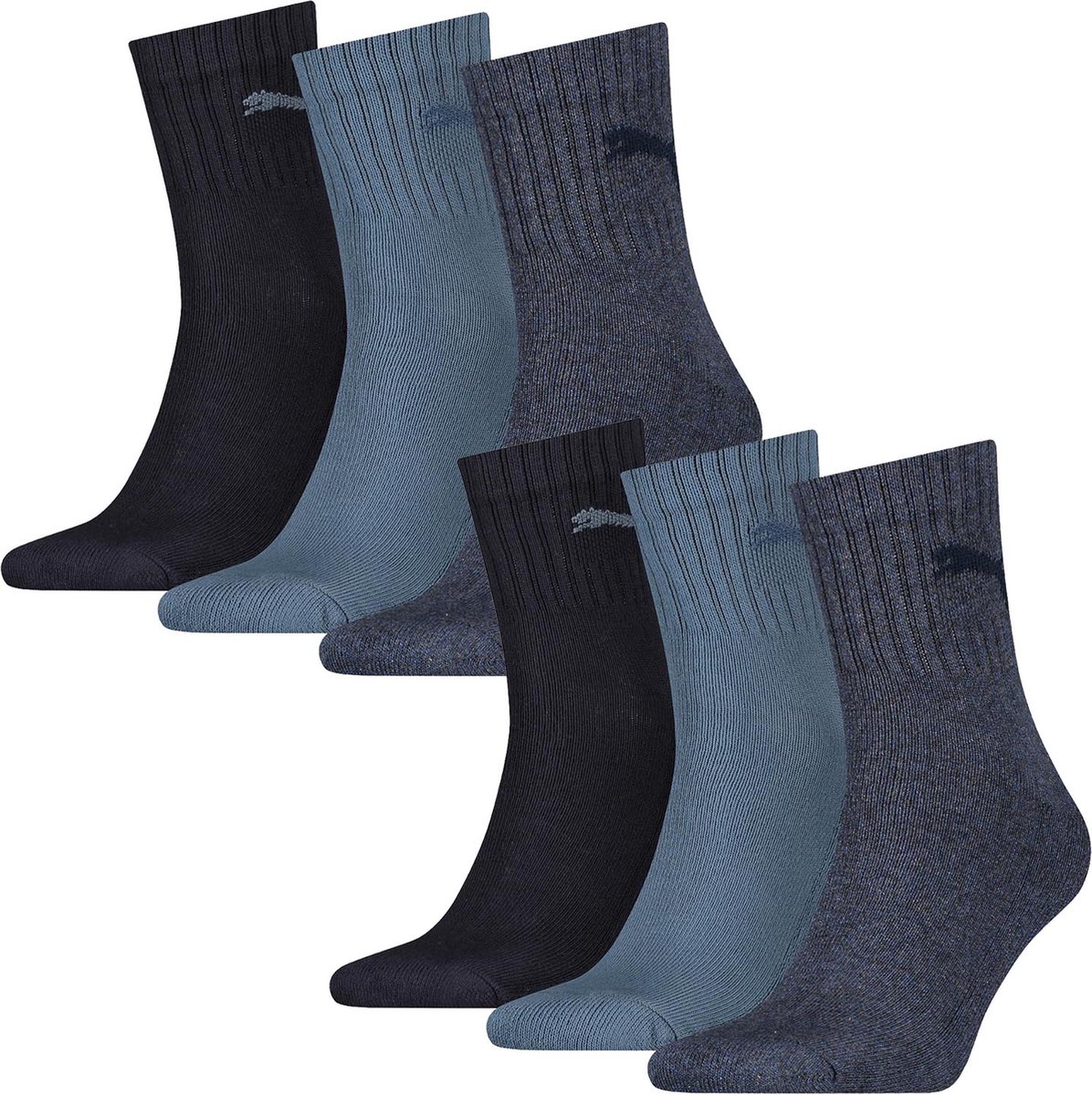 SOKKEN 6 paar Puma sokken korte crew sportsokken tennissokken 49 unisex Blauw