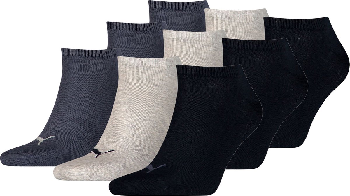 SOKKEN 9 paar Puma sneaker onzichtbare sokken 49 Unisex sokken voor dames en heren Marineblauw