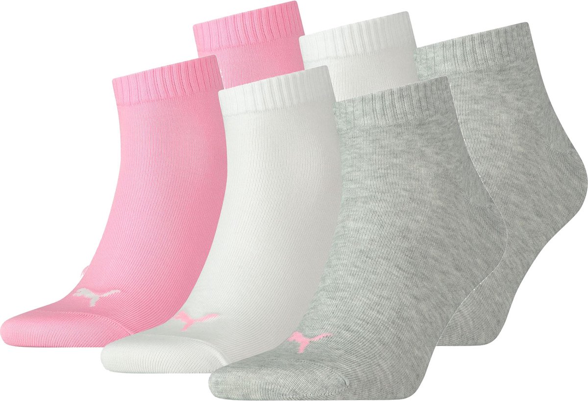 SOKKEN 6 paar Puma unisex kwartsokken sneakers 49 voor dames- en herensokken Roze