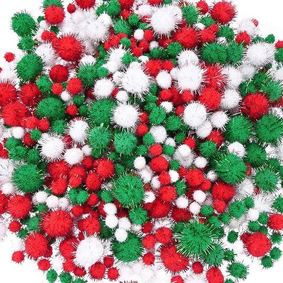 ToBeIT Pompons, 100 stuks, kleurrijke pompons, pluizige pluche ballen, pompon set om te knutselen, doe-het-zelf creatief handwerk (A-2,5 cm