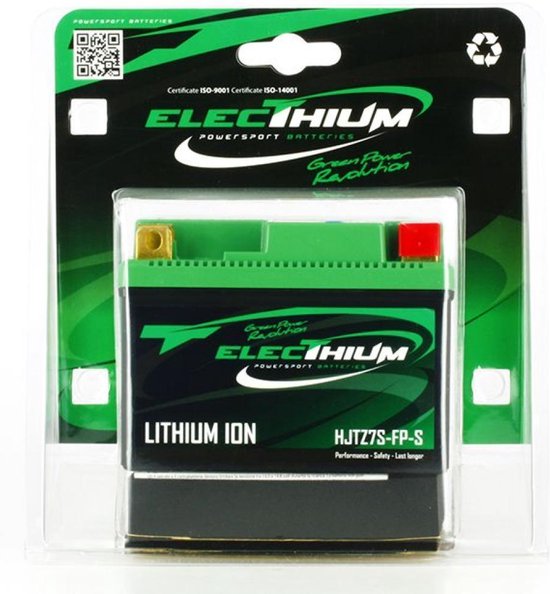 lithium-elekthiumbatterij voor motor honda 125 cbr r 2004 tot 2017 ytz7s-bs / hjtz7s-fp-s / 12,8v 2,4ah nieuw