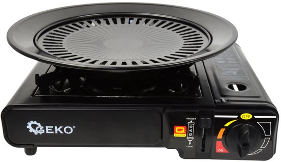 GEKO Compacte campingkooktoestel - 2,5 kW - draagbaar - matzwart - met draagkoffer van Merkloos — afbeelding 4