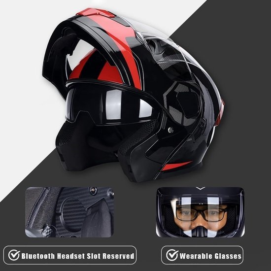 Modulaire motorhelm, openklapbaar, modulair, integraalhelm, klaphelm