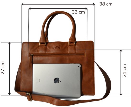 Sacoche pour ordinateur portable - Sacoche pour tablette - Utrecht - Ipad - cuir véritable - tablette - ordinateur portable - WiMa -