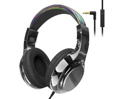 StayPowered Kinderkoptelefoon - Veilig & Comfortabel Luisteren - Volumebegrenzing 85/94 dB - Verstelbaar & Opvouwbaar - Zachte Over-Ear Kussens - Ingebouwde Microfoon - 3.5 mm Aansluiting - Zwart - Levering Sneller dan Aangegeven!