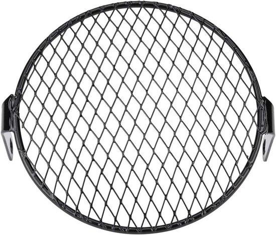 Koplamp Grill Cover 6.5 Motorfiets Side Mount Koplamp Ronde Grill Cover Masker voor Cruiser Chopper Cafe Racer (Horizontaal rooster