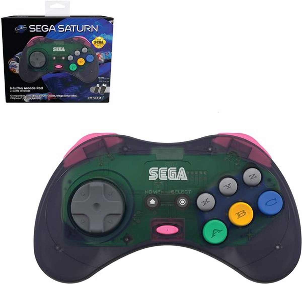 Retro-Bit SEGA Saturn 2.4G M2 Grey