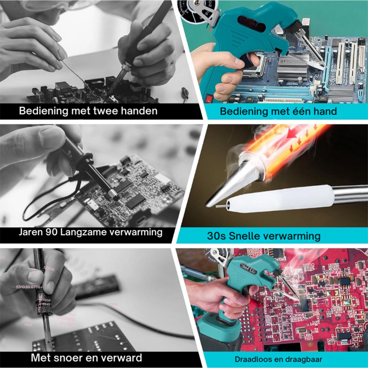 Makita 18 V accu-soldeerbout (zonder batterij) met digitaal led-display voor doe-het-zelvers en apparaatreparatie
