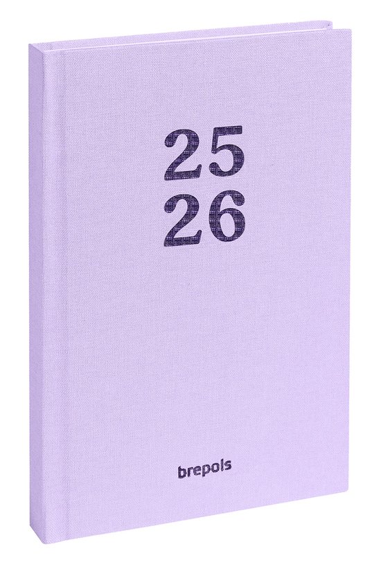Brepols agenda 2025-2026 - Student RAINBOW - Schoolagenda - 1 week op 2 pagina's - Linnen omslag - Weekoverzicht - Lila - 9 x 16 cm