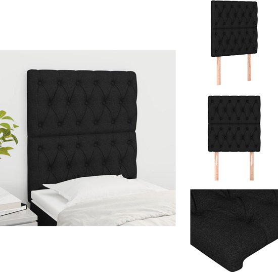 Têtes de lit vidaXL - 2 pièces - Tissu - Zwart - Oreiller - Confort de sommeil - Décoration de lit - Classique