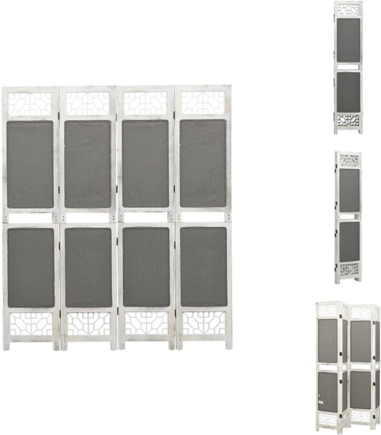vidaXL Kamerscherm met 4 panelen 140x165 cm stof crèmekleurig