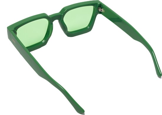 KIMU® Zonnebril Groen Vierkant Dik Montuur - Donkergroen Montuur - Groene Glazen - Rechthoekige Bril Oversized Designer Hollywood Festival — afbeelding 4