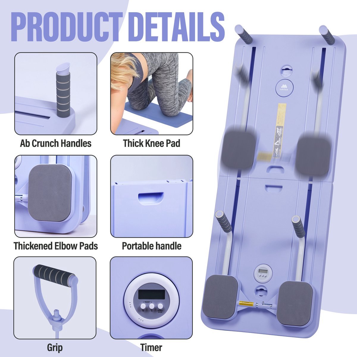 Pilates Multifunctioneel Oefenbord - Paars - afbeelding 2