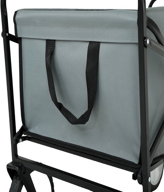 Opvouwbare Grijze Toeristische Transportwagen TYRS - 145L Capaciteit, Robuuste Metal/Stof Constructie, Gemakkelijk Monteerbaar, Ruim Design met Grote Wielen, Draagvermogen tot 110kg van TYRS — afbeelding 4