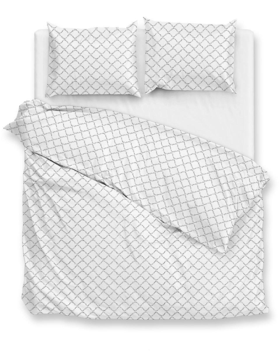 Zohome Linea-di-Satinado Dekbedovertrek - 100% Katoen-Satijn - 260x220 - Wit