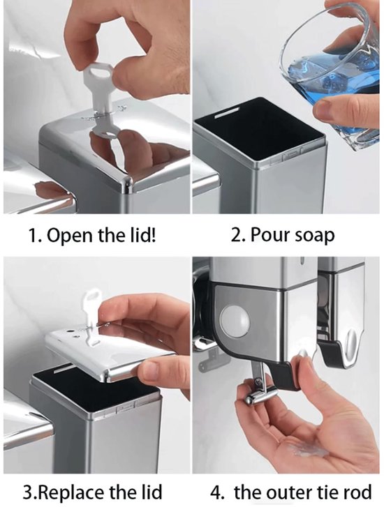 OLLIES Shampoo en Conditioner Dispenser, Douche Zeepdispenser voor Badkamer- Set van 3 met Permanent Stijlvol Label-17 Oz, 500ml Hervulbare Shampoo en Conditioner Flessen Groen