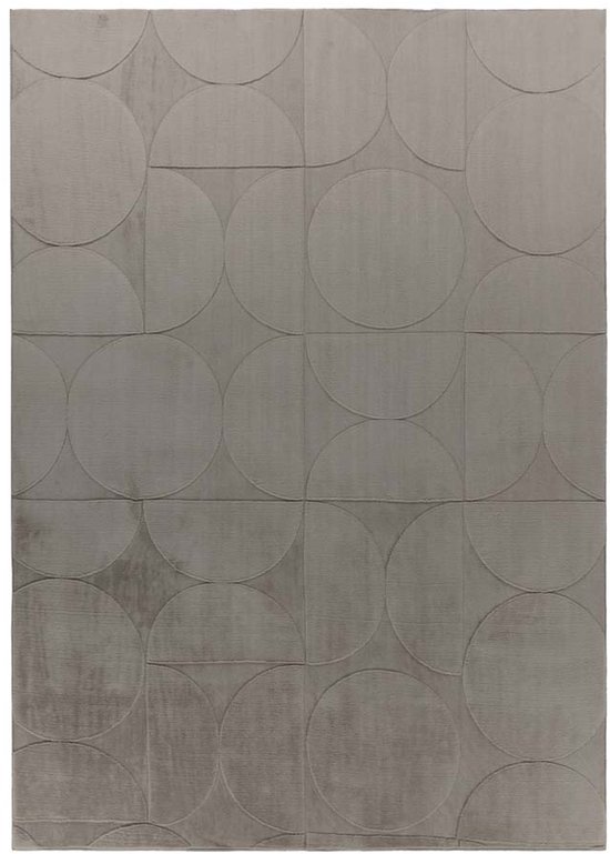 Tapis moelleux - Emily cercles taupe 60x110 cm