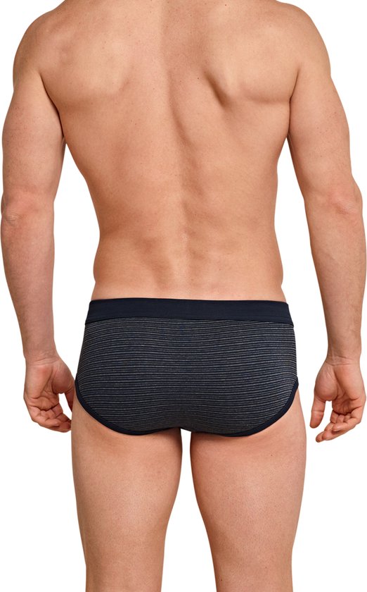 Slip de sport SCHIESSER Original Classics (lot de 2) - Feinripp avec braguette - rayé bleu foncé - Taille: XXL