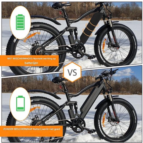 E-bike accu beschermhoes - waterdichte e-bike accu hoes - koudebestendige fiets accu beschermhoes - koudebestendige stofdichte hoes waterdichte bescherming - e-bike hoes accessoires - zwart van Wheeloo — afbeelding 4