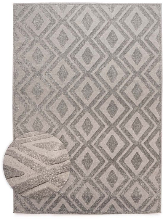 Tapis scandinave - Contour Diamond gris 80x150 cm