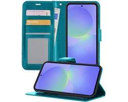 Hoesje - Geschikt voor Samsung Galaxy A36 - Luxe Bookcase - Walletcase Hoes - Portemonnee - Cover - Telefoonhoes - Turquoise
