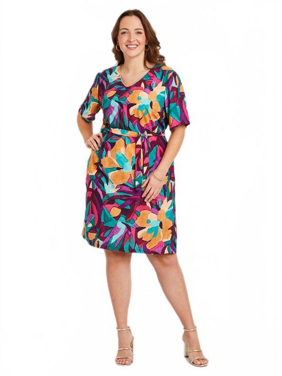 Losse korte jurk met bloemenprint