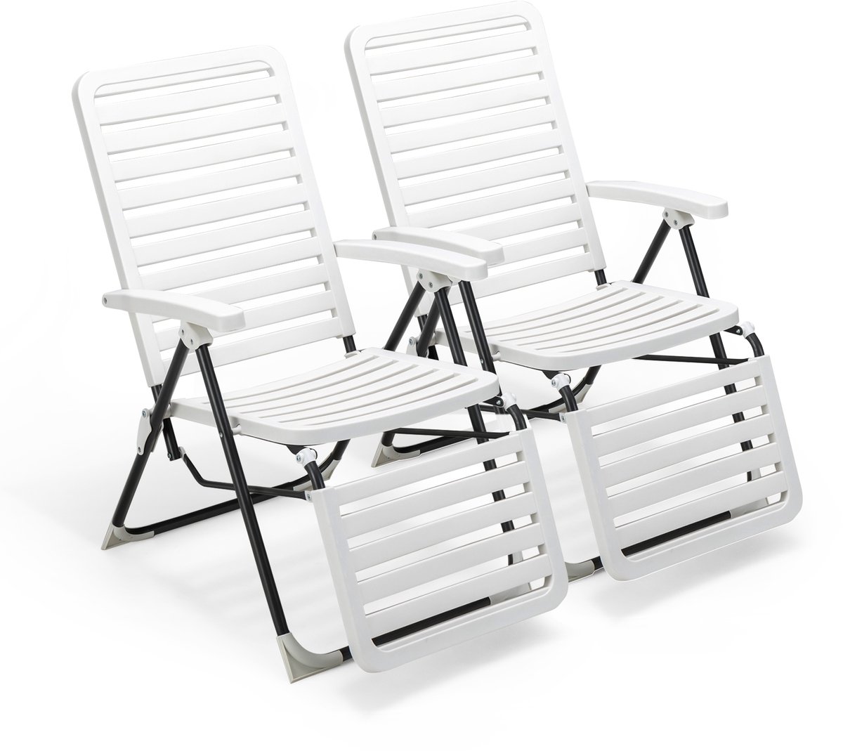 COSTWAY Ligstoel, inklapbare ligstoel met 7-voudig verstelbare rugleuning, weerbestendige relaxstoel met hoge rugleuning, ademend, ligstoel voor achtertuin, balkon