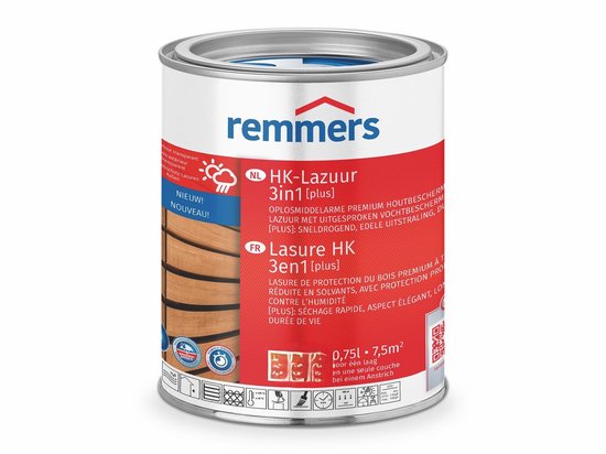 Remmers HK-Lazuur 3 in 1 PLUS | 2,5 liter | Diepzwart
