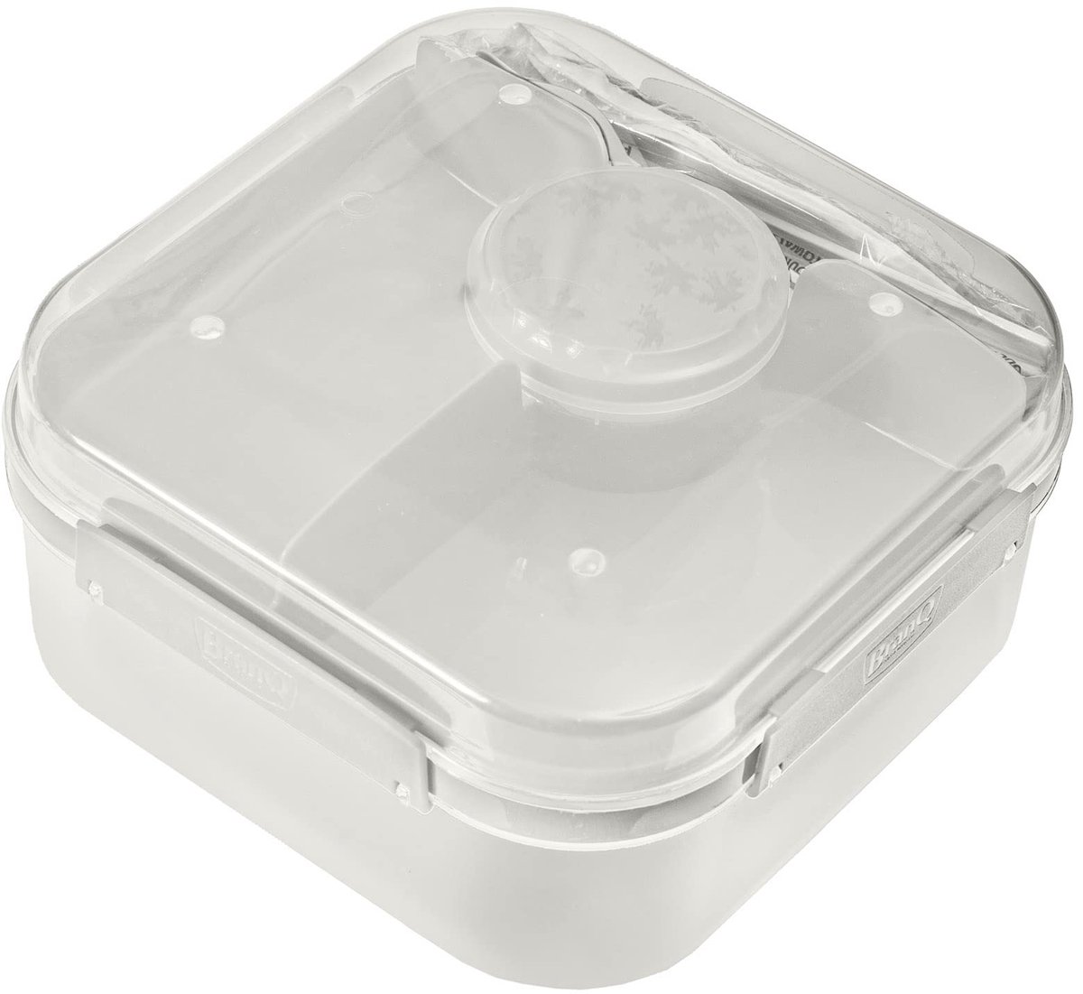 My Ninki ® Luxe en Ruime Lunchbox met Bestekset en Schroefdop voor Sauzen of Noten, BPA-vrij, Crème Kleur