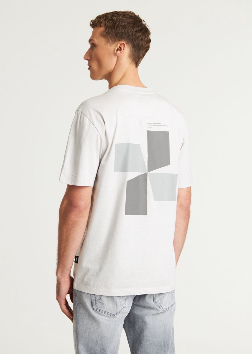 CHASIN' Shirt Heren - Loose Fit T-Shirt Afdrukken - Kore - Lichtgrijs